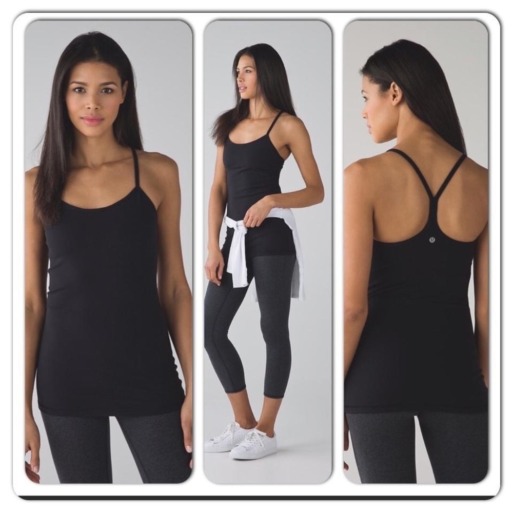Lululemon black power y tank , 2 months old